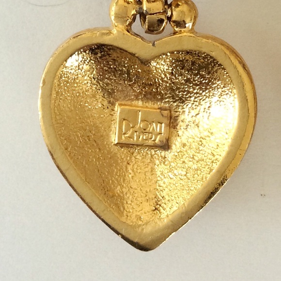Vintage Joan Rivers Crystal Heart Earrings - Picture 7 of 8